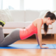 Lady at home working out